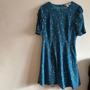 Teal Printed Midi Dress